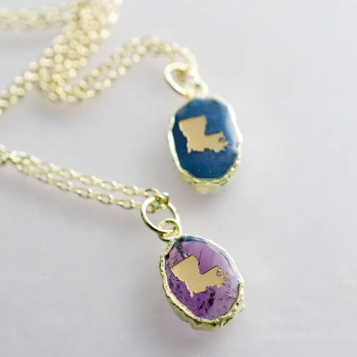 Jill Makes - Wholesale Pendant/Charm Necklace - Louisiana Gemstone Pendant Necklace8