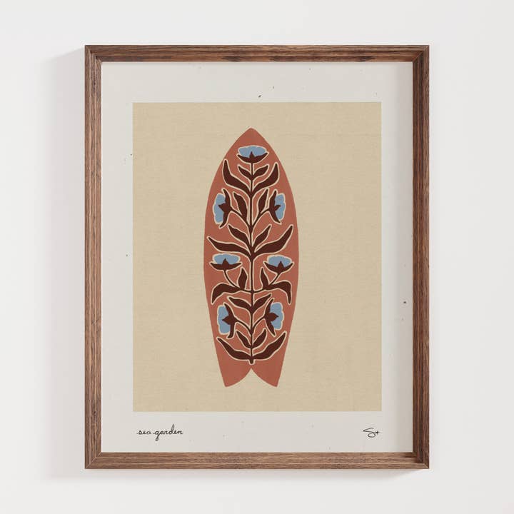 Mid Tide Design - Wholesale Art Print - Surf Garden 2 | Surfboard Print