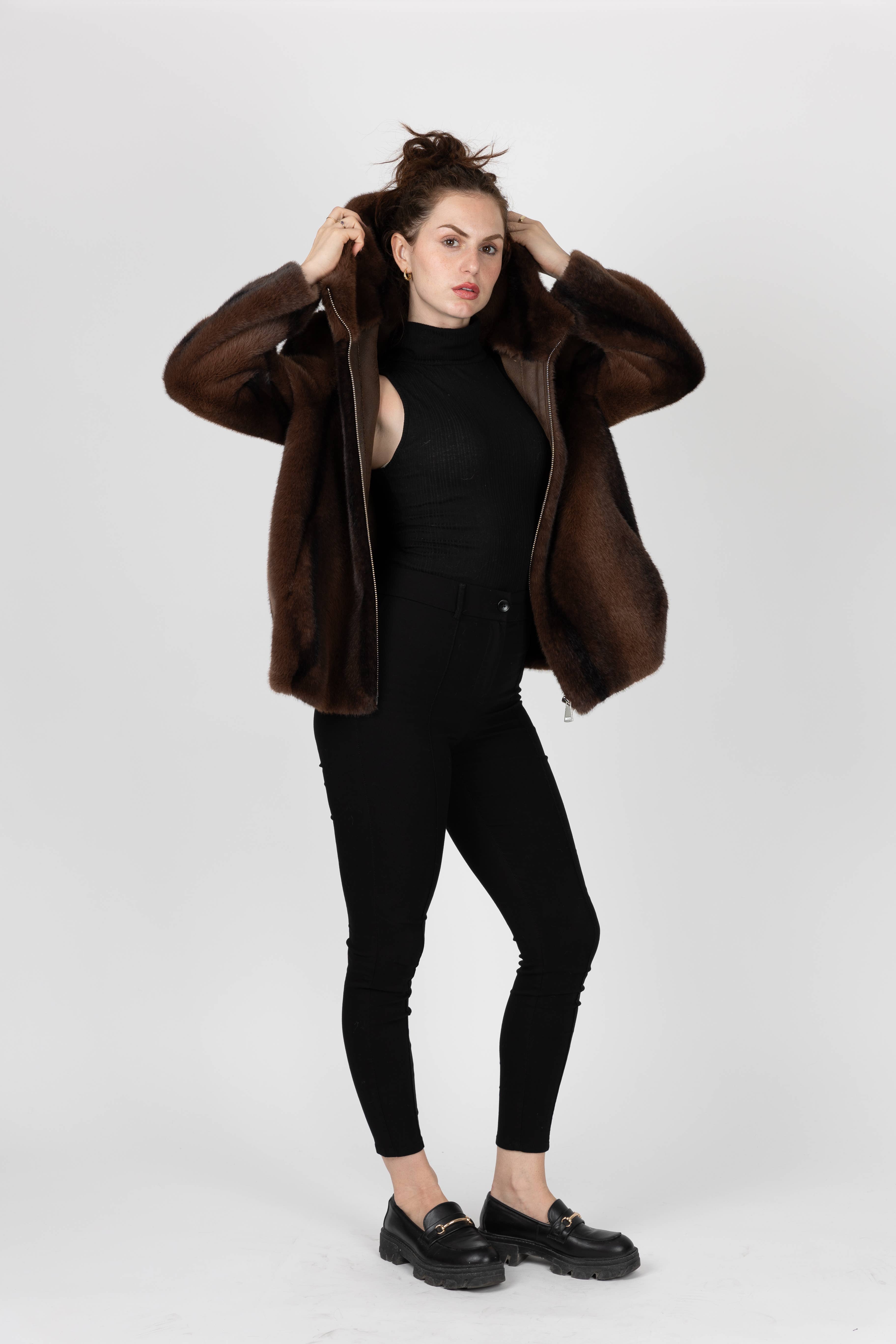 KZELL PARIS - Wholesale Fur/Faux Fur Coat - Women's - FAUX FUR STRIPED JACKET4