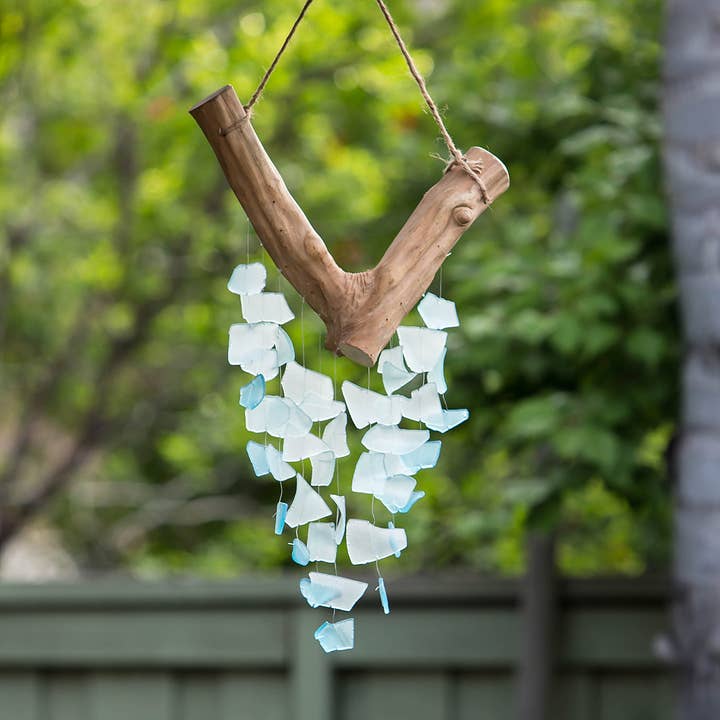 Garden Age Supply - Wholesale Mobile - Raindrop Butterfly Mobiles - Aqua Recycled Bottles