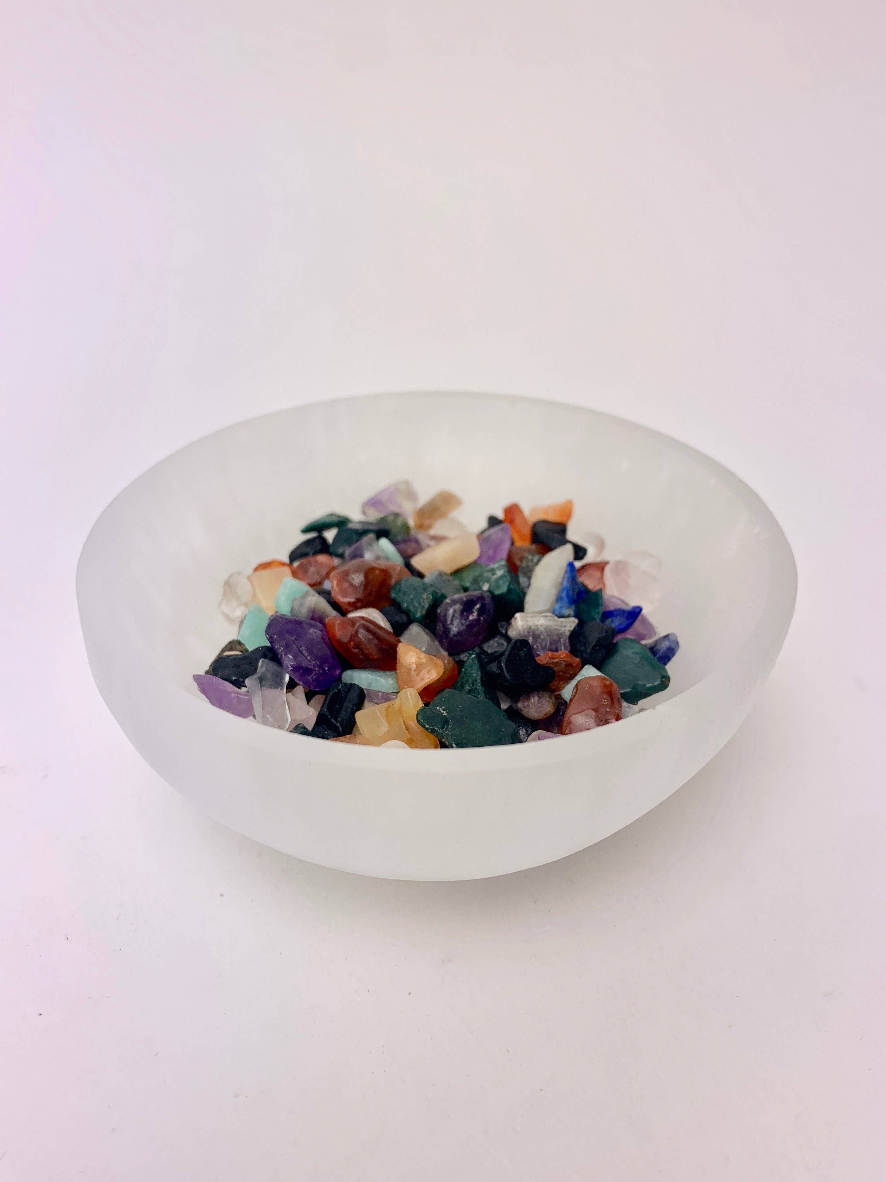 Pelham Grayson Rose – Pedra/cristal espiritual por atacado – Tigela redonda de selenita | 10 cm | Marrocos0