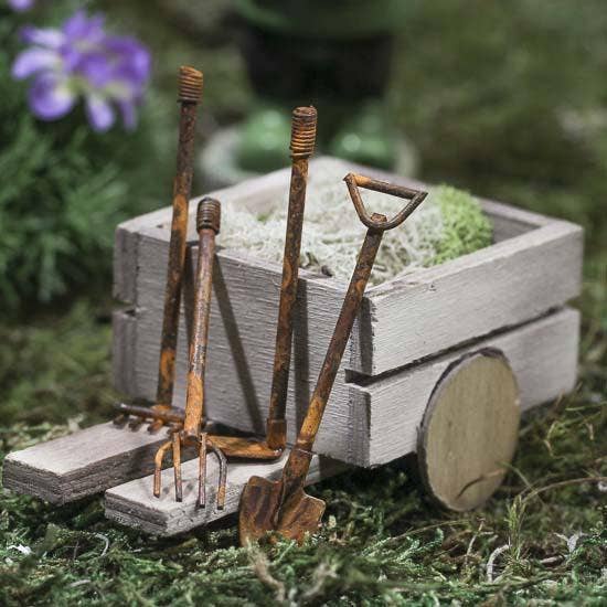 Factory Direct Craft - Wholesale Garden Tool - 2" to 2-1/2" L Miniature Green Garden Tools (4 piece Set) 2