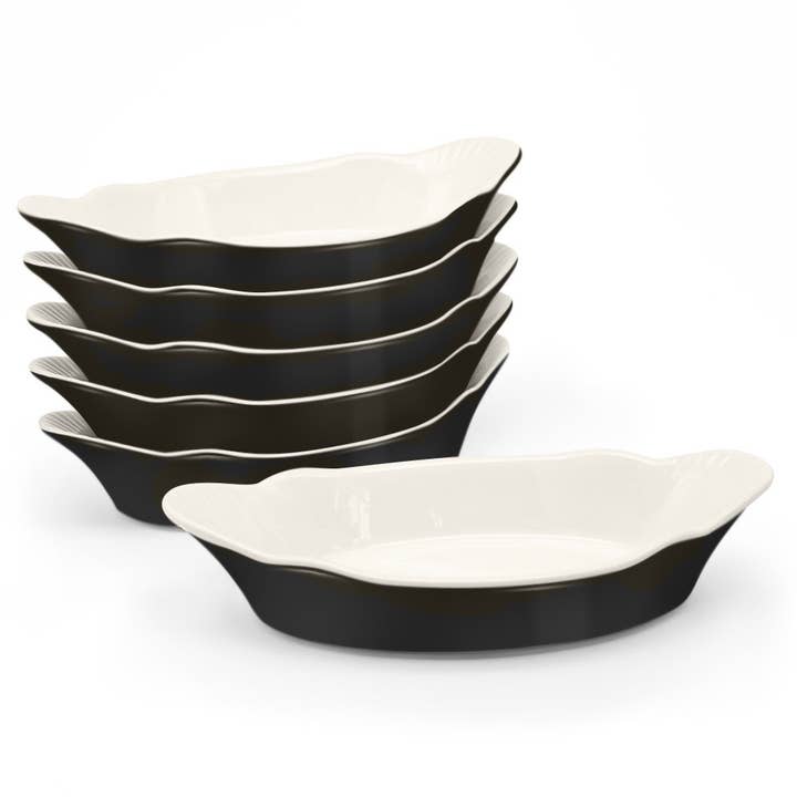 Kook - Wholesale Baking Dish - Kook Ceramic Au Gratin Baking Dish, 12 oz, Set of 6