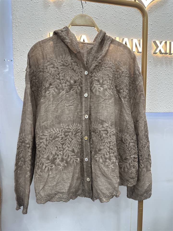 Hope & Sunshine - Wholesale Button Down Shirt - Women's - Embroidered Lace Blouse
