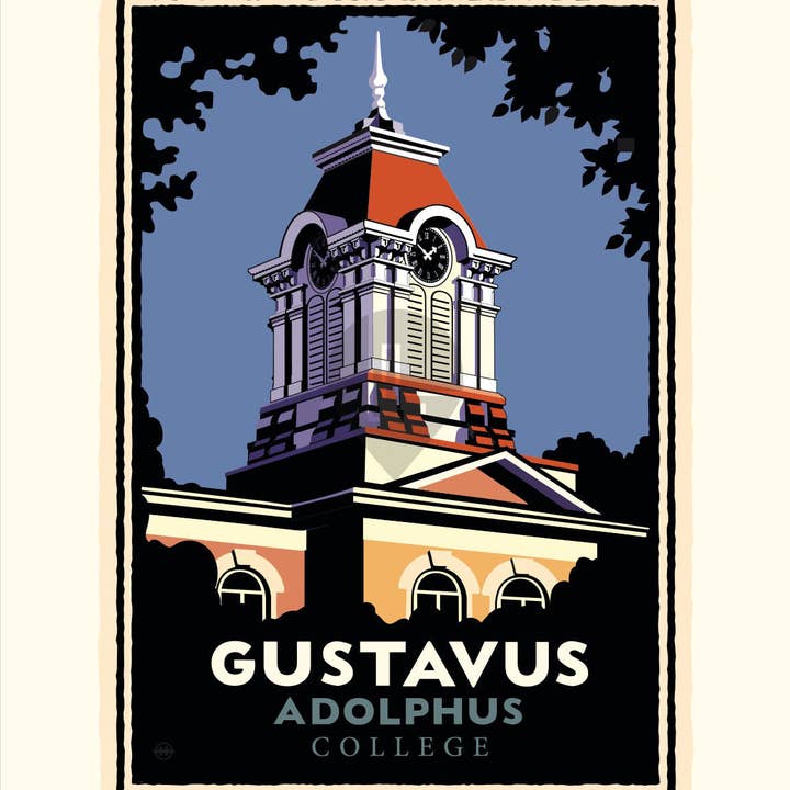 Landmark MN | Gustavus Old Main Tower Art Print for wholesale by Legendary Landmark Art Prints