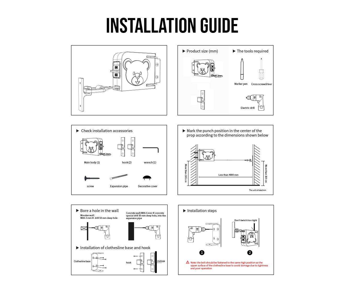 SOGA International Pty Ltd - Wholesale Clothes hangers - 160mm Wall-Mounted Clothes Line Dry Rack5
