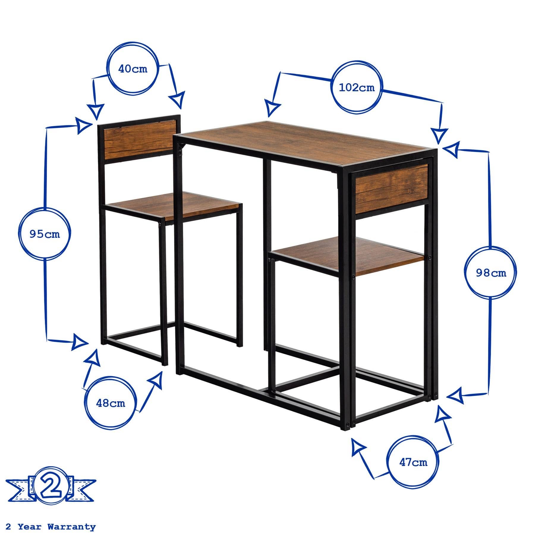 Rinkit Ltd - Wholesale Patio Set - Harbour Housewares 2 Seater Breakfast Bar Set - Brown5