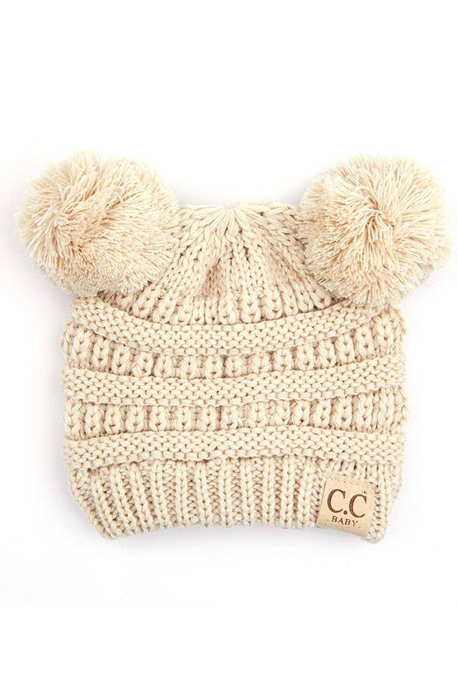 Hana - Venta al por mayor Gorro de lana - Niños - Gorro de punto C.C Baby con pompones dobles5