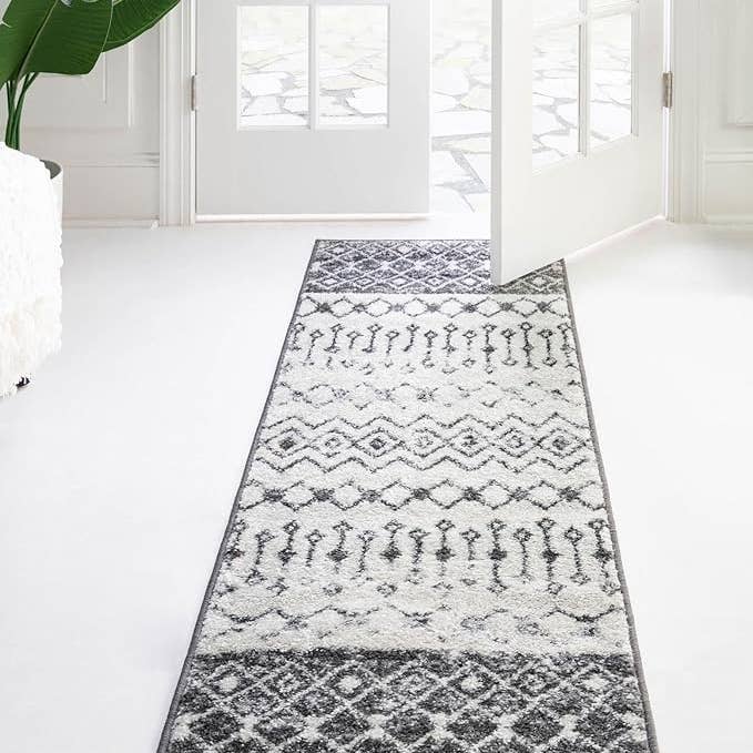 home mart goods – Tapete por atacado – Tapete Corredor Moderno Treliça Cinzento Escuro 3x161