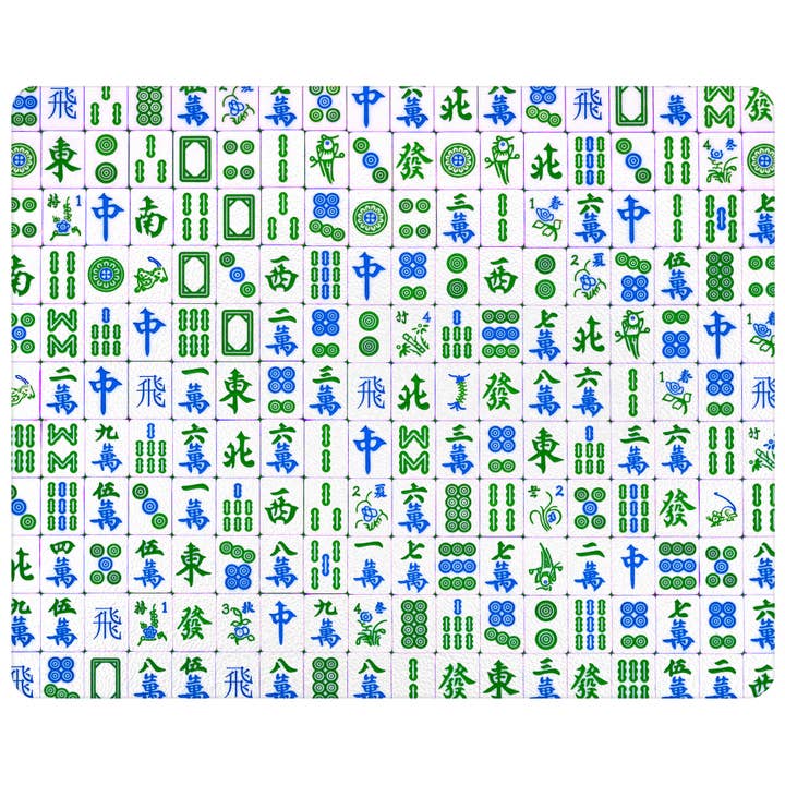 Blue and Green Mahjong Tempered Glass Cutting Board for wholesale by Marye-Kelley