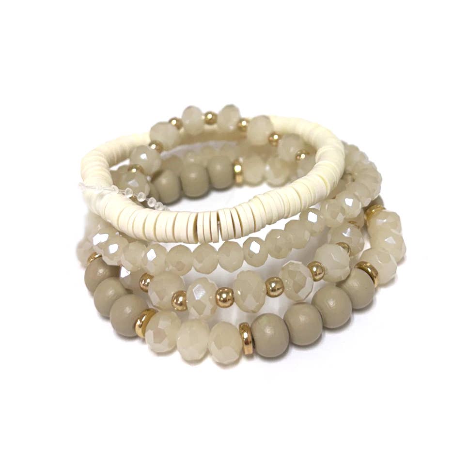 StarryNYC - Wholesale Beaded Bracelet - 4pcs Set Boho Stackable Beaded Stretch Bracelet for Women