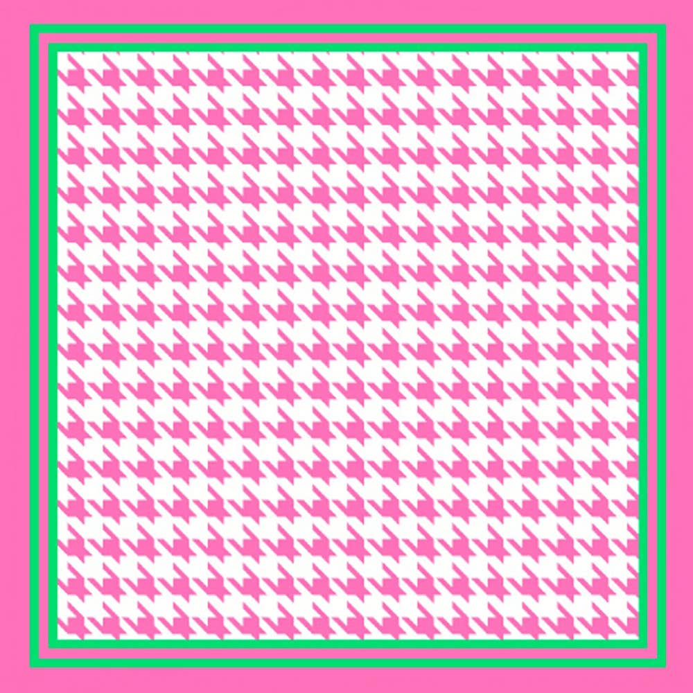 Sensibling Corp. - Venta al por mayor Bufanda - Mujer - Pañuelo cuadrado de satén sedoso con estampado de pata de gallo2