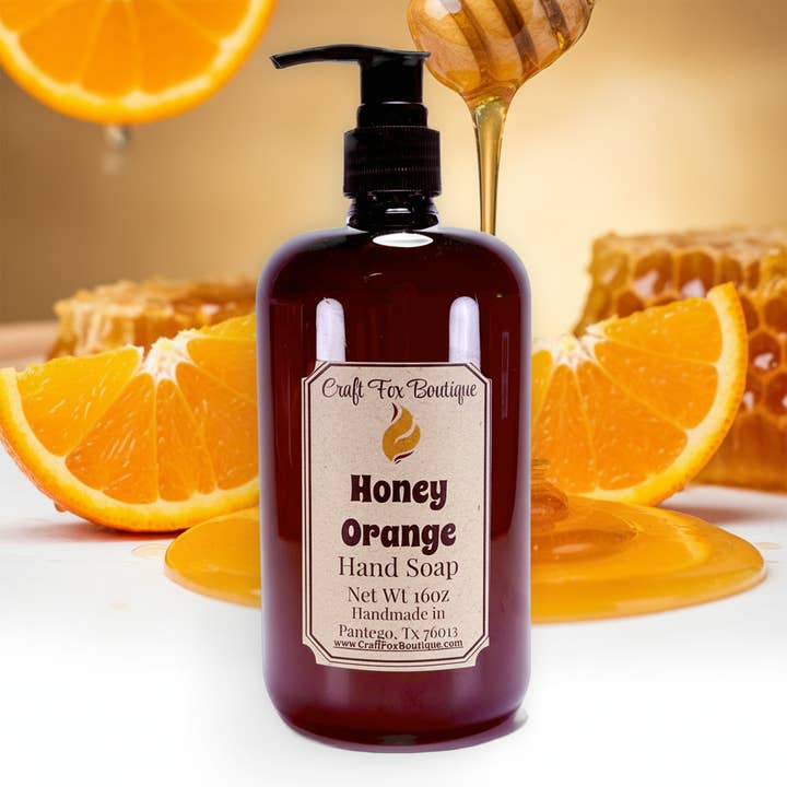 Honey Orange 16oz Hand Soap for wholesale by Craft Fox Boutique