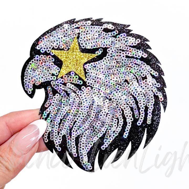 ABLNco - Wholesale Patch - Eagle Mascot Gameday Sequin Patch - Small0