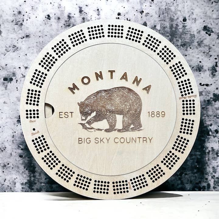 MT ENGRAVED - Wholesale Board Game - MT Bear Cribbage Board0
