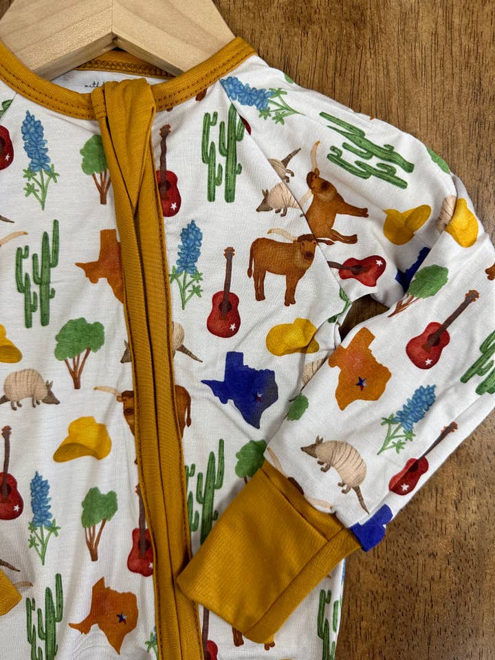 With Love, From Collection – wholesale Sleepsuit – Baby – TEXAS State Bamboo Pajamas6