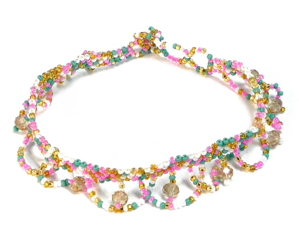 Pichincha - Wholesale Anklet - Guatemalan Crystal Beaded Loop Fringe Seed Bead Anklet5