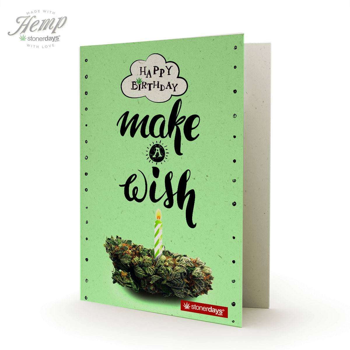 StonerDays Apparel – Großhandel Geburtstagskarten – MAKE A WISH HANF-GEBURTSTAGSKARTE0