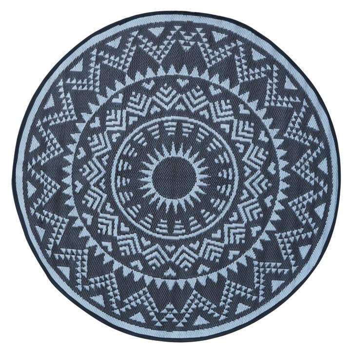 Taksha Sun Chakra Gray Outdoor Rugs for wholesale by Masterpiece Collection LLC