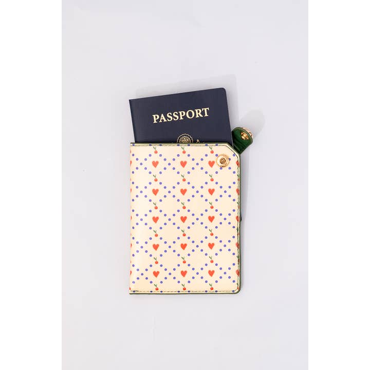 Ban.do - Wholesale Passport Case - Women's - Getaway Passport Holder, Cherry Hearts
