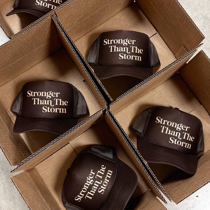 Jadelynn Brooke - Wholesale Trucker Hat - Women's - Stronger than the Storm - Espresso Trucker Hat