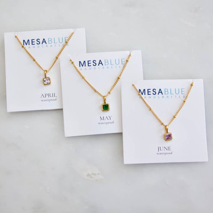 Mesa Blue - Wholesale Pendant/Charm Necklace - Birthstone Necklace - Waterproof