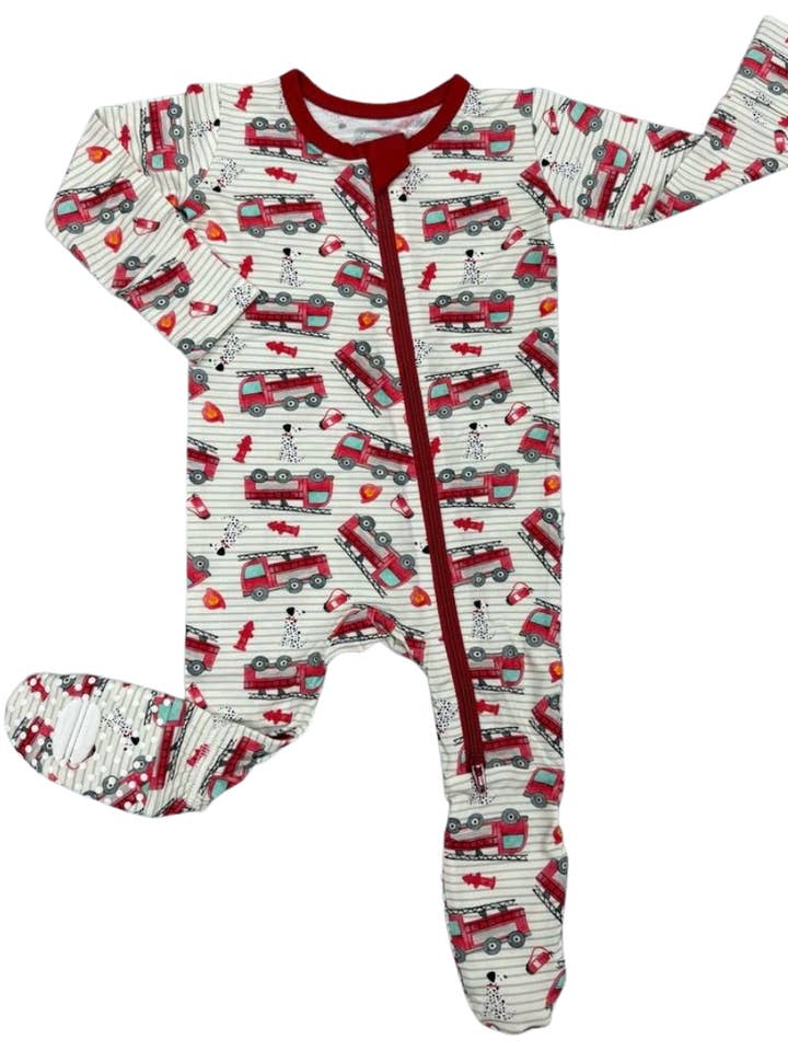 Fire Trucks Footy for wholesale by Macaron + Me