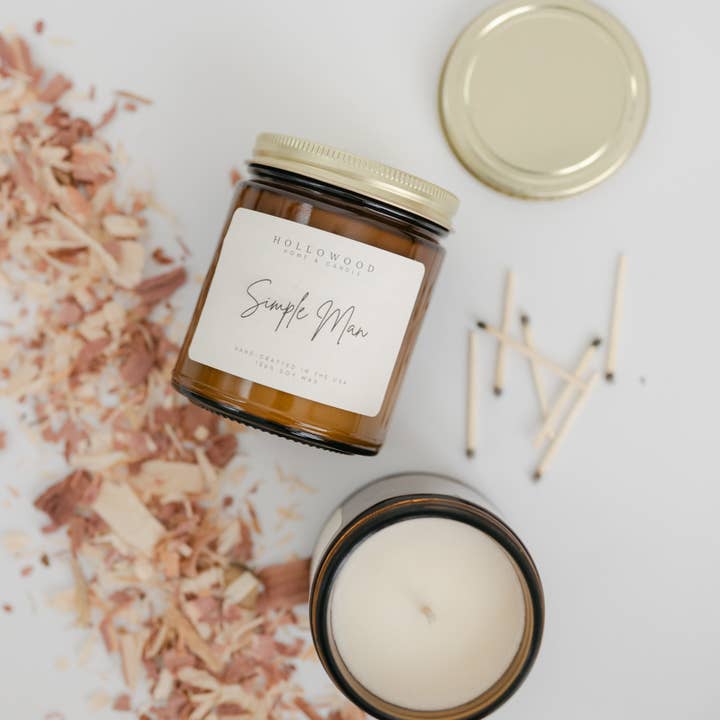 HOLLOWOOD FRAGRANCE - Wholesale Jar/Filled Candle - SIMPLE MAN | CANDLES2