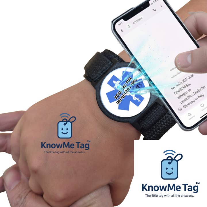 Bracelet réglable en velcro - Médical pour la vente par KnowMe Tag