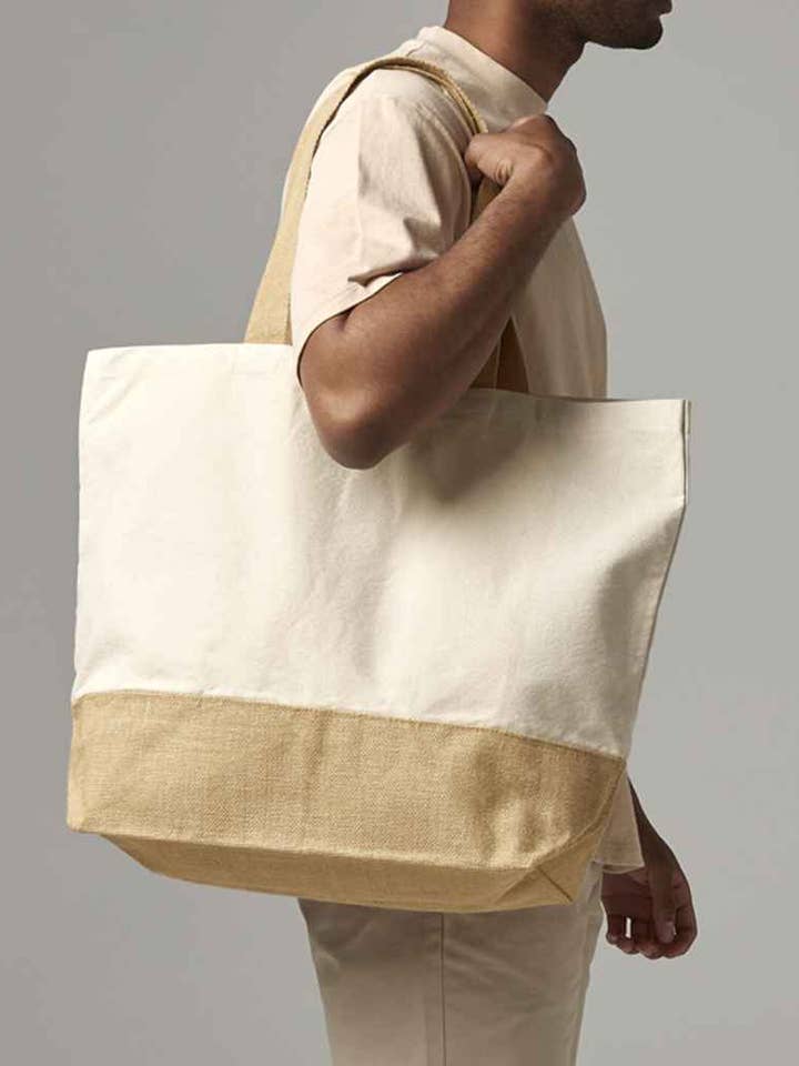 Westford Mill - Jute Base Canvas Tote XL for wholesale by Pierre Francis