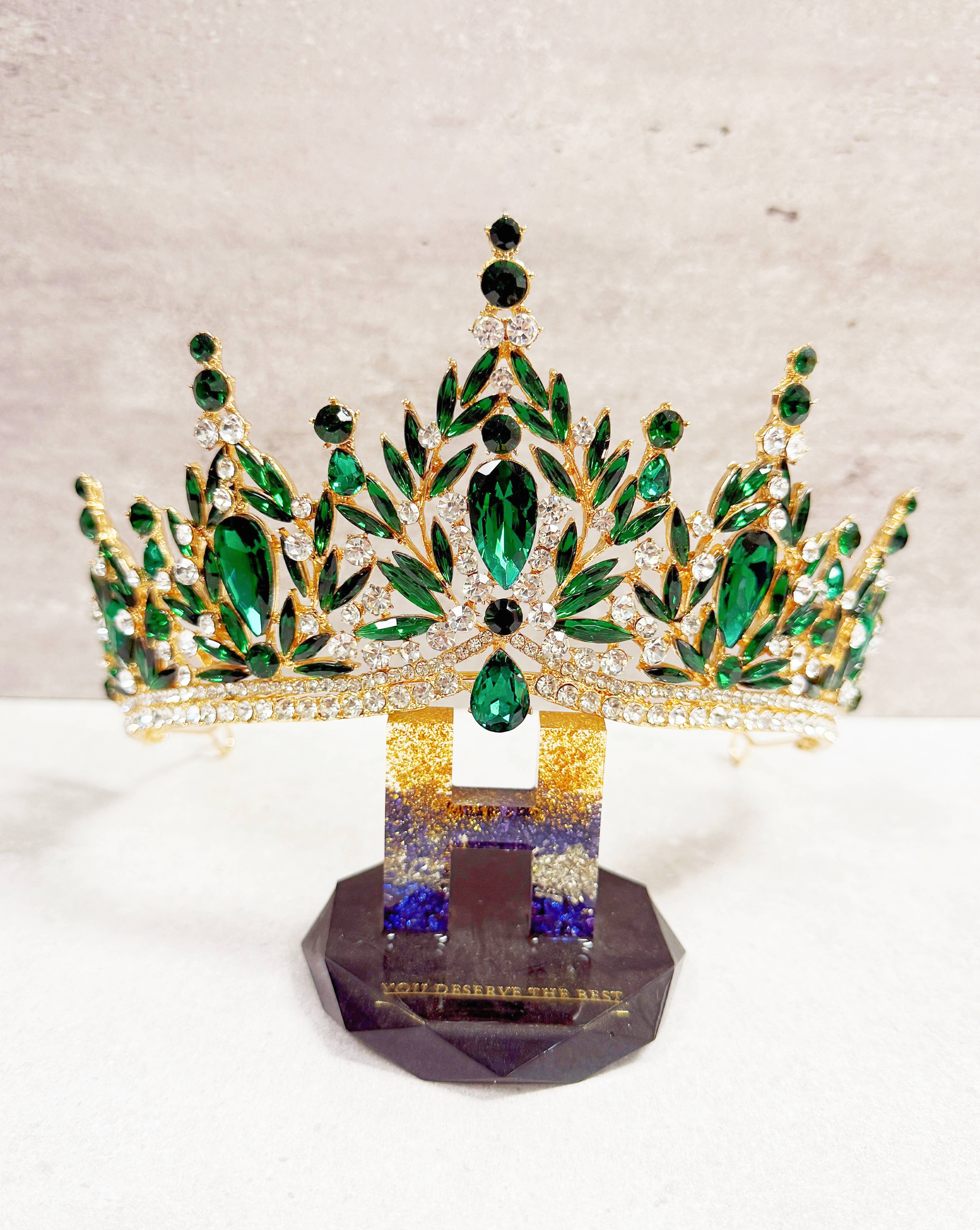 Happy Dream Gifts - Wholesale Tiara - Dames - Kristallen tiara, groene kroon, Victoriaanse tiara, kristallen kroon2
