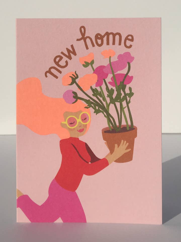 Cartão de Boas-Vindas à Nova Casa - Design de Vaso de Planta Bonita por atacado de Noi Publishing