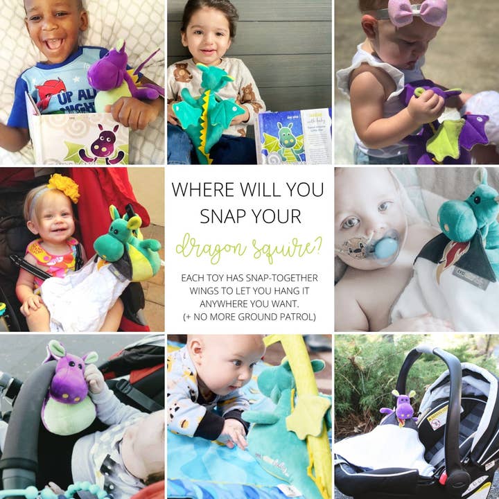 Ever After Baby - Vendita all'ingrosso Peluche - Bambini e neonati - Peluche Dragon+Panno Allattamento Mussola Burp Teal8