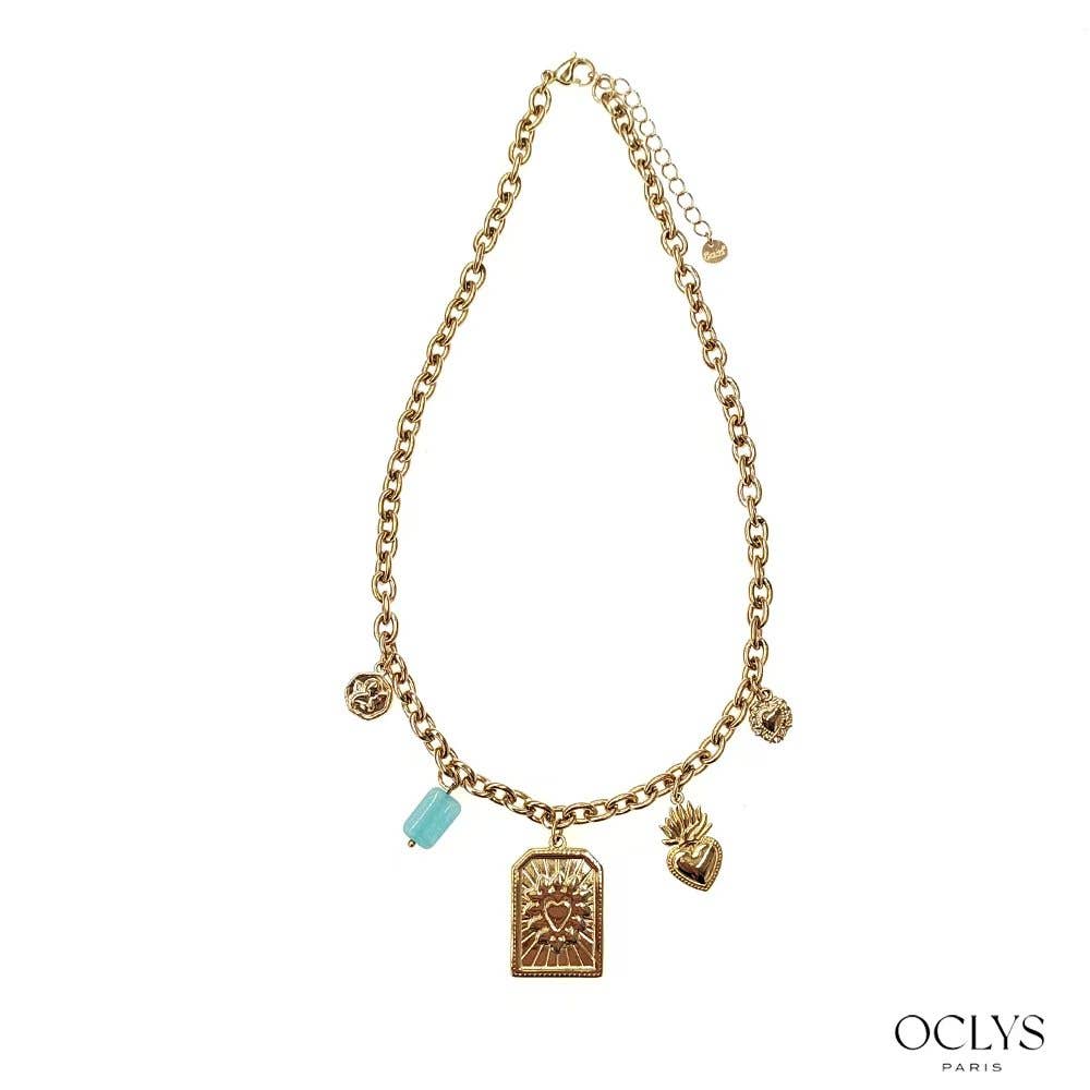 Oclys – Engroshandel Halskæde med vedhæng – Halskæde med hjertevedhæng i rustfrit stål Ini3