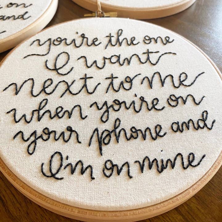 You're the One Embroidery for wholesale by Smallwoods Studios