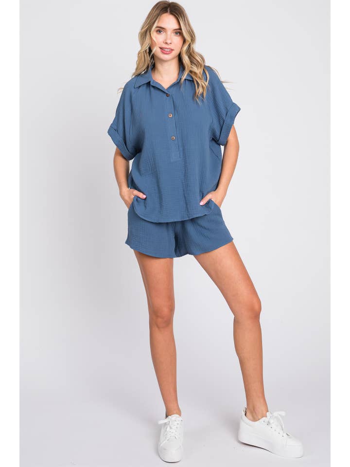 GeeGee x Lovelo - Vente Ensemble de vêtements d'intérieur – femme - Ensemble de 2 pièces Plus Gauze : WTP61501PL24