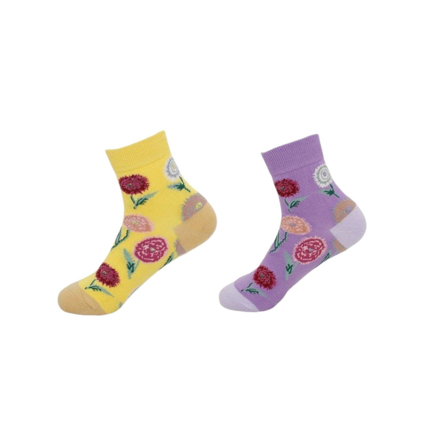 VewoTex - Wholesale Socks - Women's - 2-pack women's socks » 2 pairs of "Garden Socks" » breathable women's socks in one size (36-41) » garden floral design5