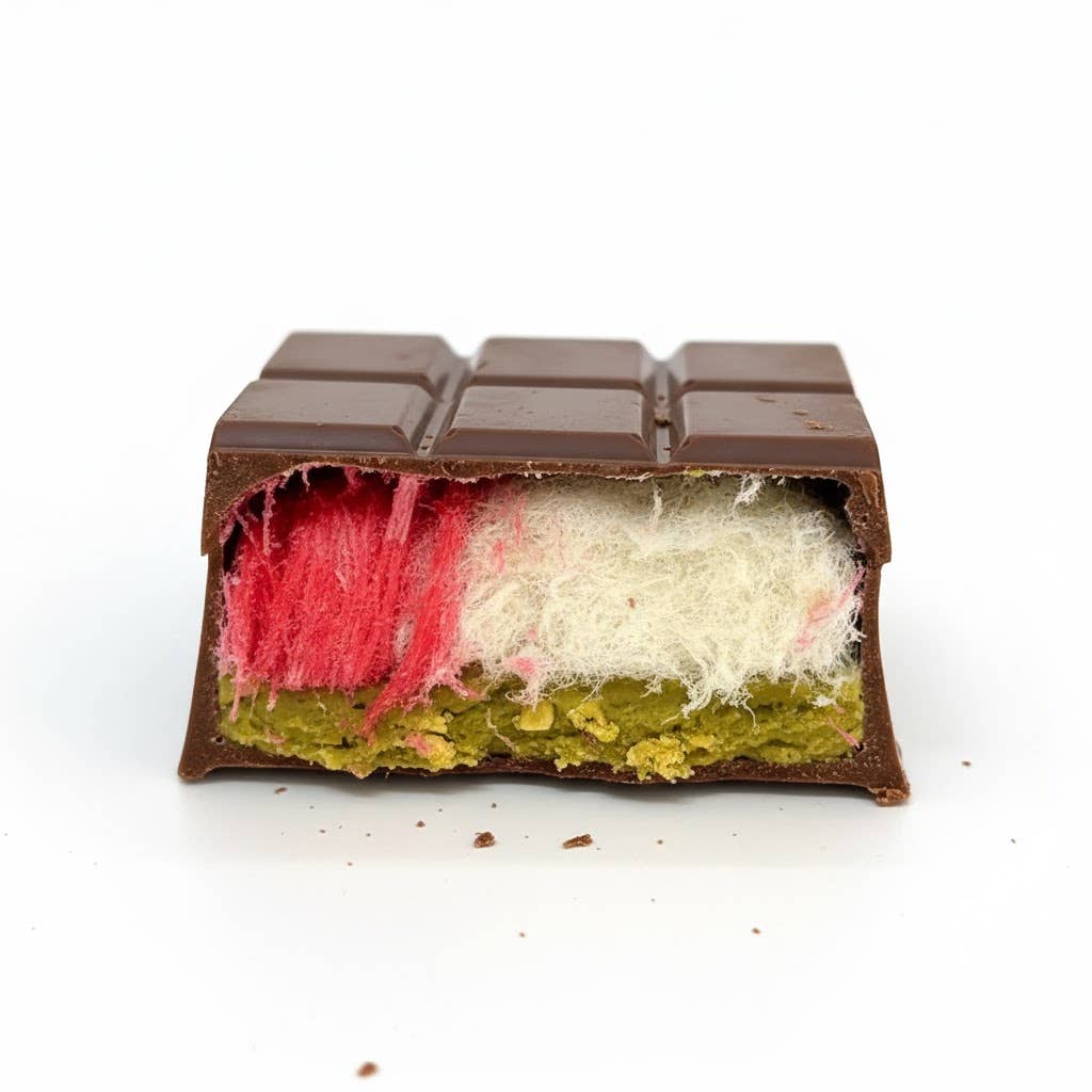 Aladdin - Wholesale Chocolate Bar - Angel Hair Milk Chocolate with Pistachio & Cotton Candy - 100gr2