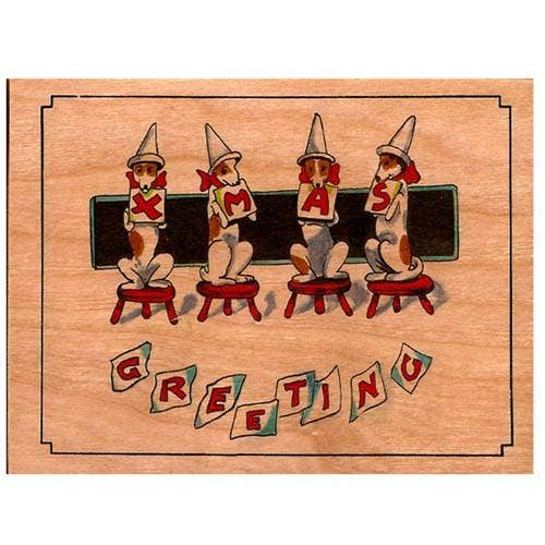 Wood Folding Card - Dog Holiday for wholesale by Spitfire Girl