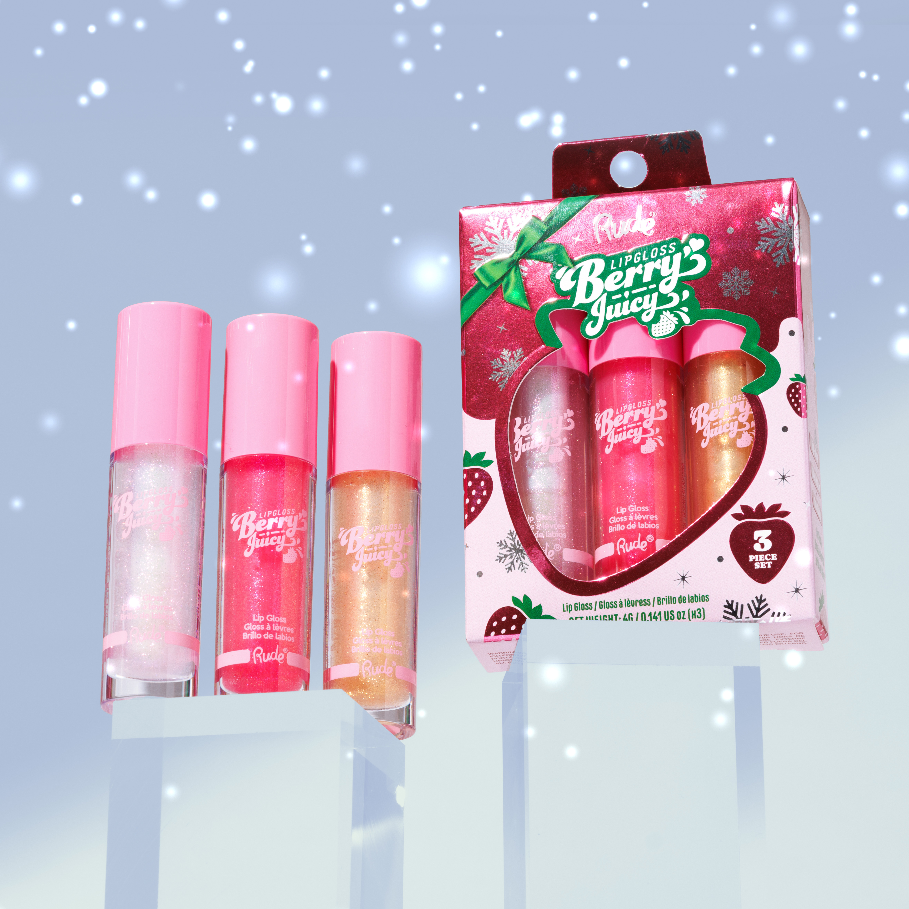 Rude Cosmetics – wholesale Lip-gloss – Berry Juicy Lip Gloss Trio Set5