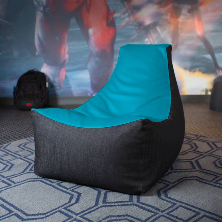 LuvU - Wholesale Chair - Jaxx Pixel Gamer Bean Bag Chair, Premium Vinyl / Dark Denim47