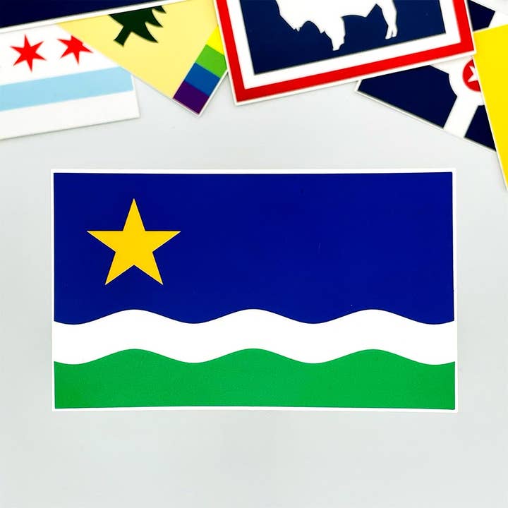 Autocollant drapeau North Star du Minnesota pour la vente par Flags For Good