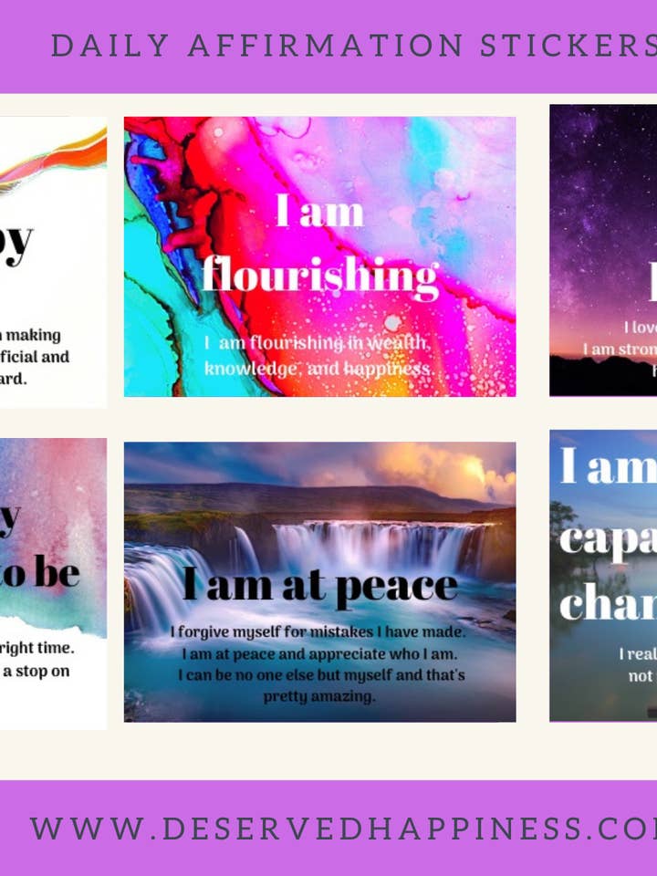 I AM Daily Affirmation Sticker sheets for wholesale by Deserved Happiness