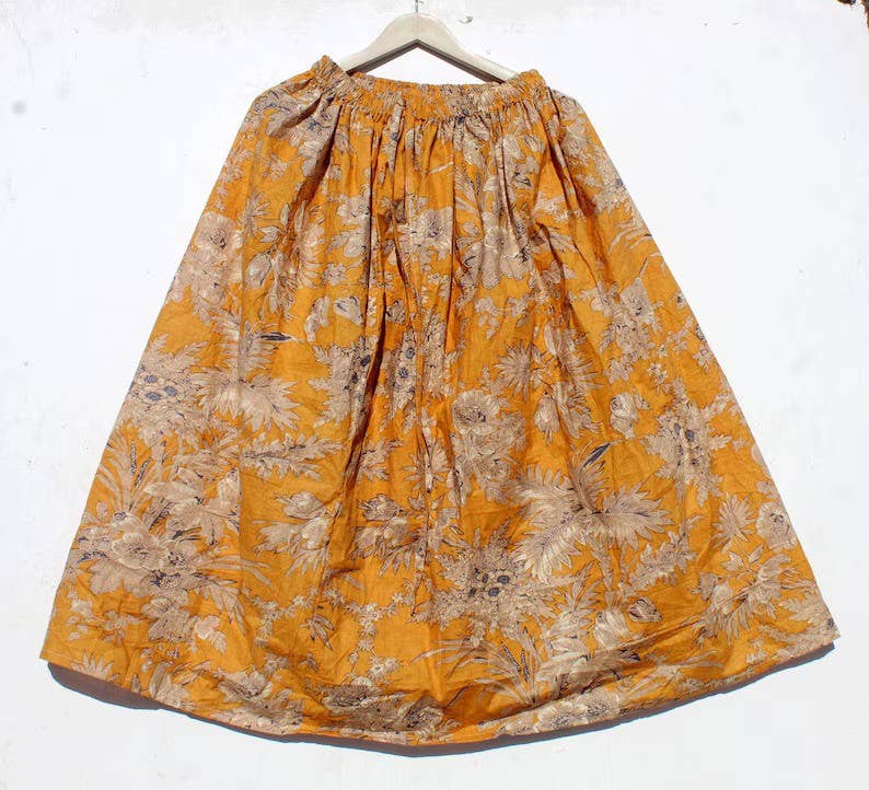 GYPSY STUDIO - Wholesale Skirt - Women's - Indian Cotton Block Print Handmade Bohemian Bird Skirt 0