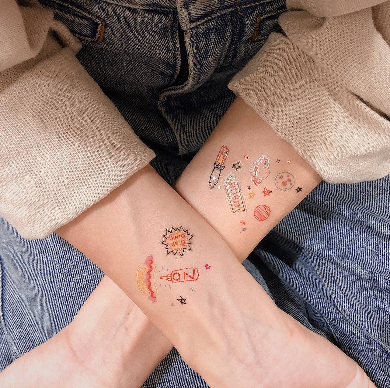 PAPERSELF - Wholesale Temporary Tattoo - Superhero Pigs Temporary Tattoos Stickers5