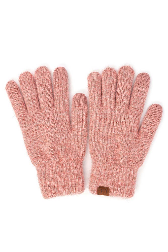 Hana - Wholesale Gloves - Women's - C.C Heather Knit Plain Gloves2