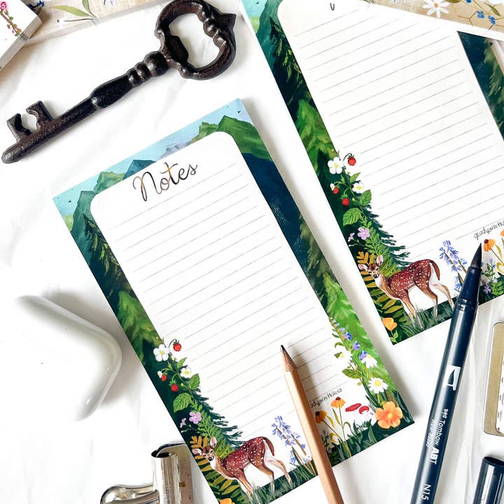 glad you're here co - Wholesale Notepad - Woodland Deer Notepad6