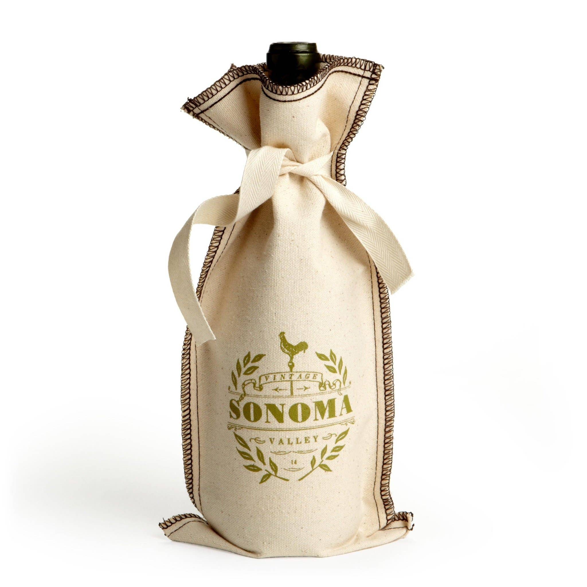 Mercantile 12 - Wholesale Wine Gift Bag - Custom YOUR BRAND OR LOGO 10 Oz. Cotton Overstitch Wine Bag1