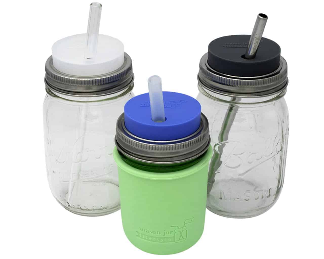 Mason Jar Lifestyle - Wholesale Drink Lids - Silicone Straw Hole Tumbler with Stainless Steel Band for Mason Jars29