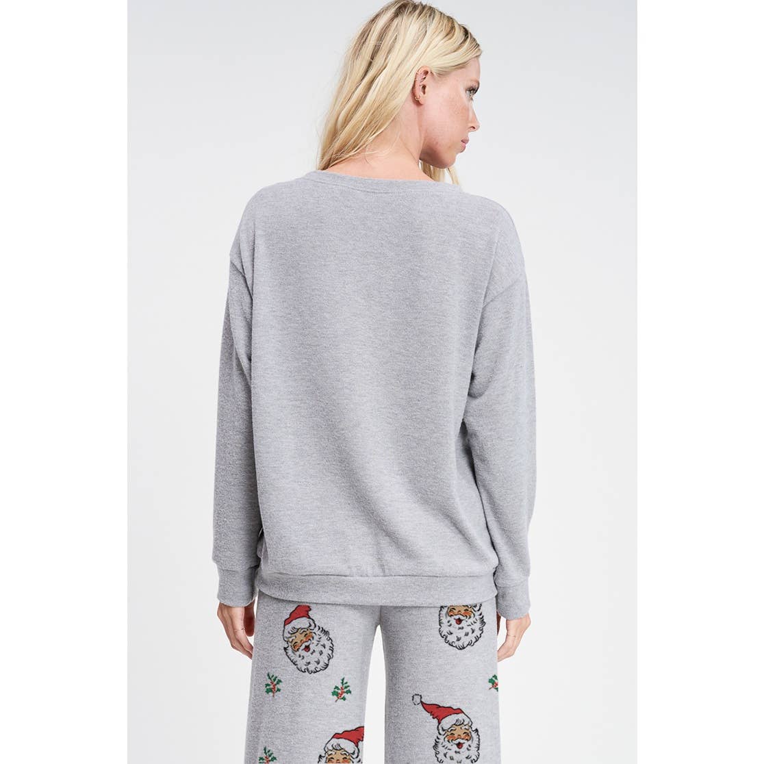 Phil Love - Wholesale Graphic Sweatshirt - Women's - Santa all over print soft lounge wear set 7